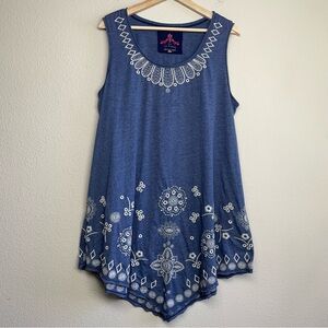 Johnny Was Embroidered Floral Tank Top XL
